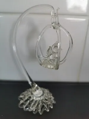 Buy Large Bird In A Cage Vintage Glass Animal Ornament Handblown Collectable Figure • 17.99£