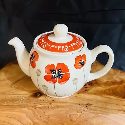 Buy Vintage Arthur Wood The London Teapot Red Poppy Flowers England • 23.70£