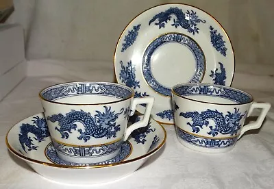 Buy Antique Tiffany New York Blue Dragon Design Porcelain Cups & Saucers,collectible • 18.95£