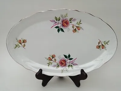 Buy Vintage Lord Nelson Pottery Oval Cake Sandwich Plate Pink Roses Pattern 30.5cm • 11.99£