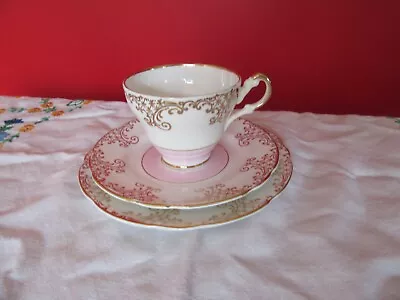 Buy Lovely Vintage Regency Bone China Pink & Gold Trio Cup Saucer Tea Plate • 8.50£