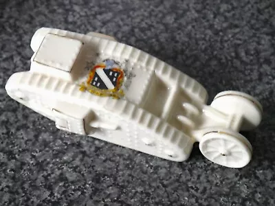 Buy Crested China Model Of A Tank  Trailing Wheels  Letchworth Crest Arcadian China • 18.50£