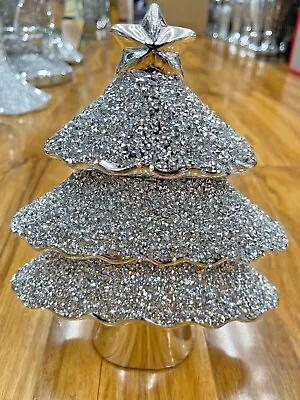 Buy Merry Christmas Silver Crushed Diamond Ornament Home Décor Bling Crystal Gift • 16.99£
