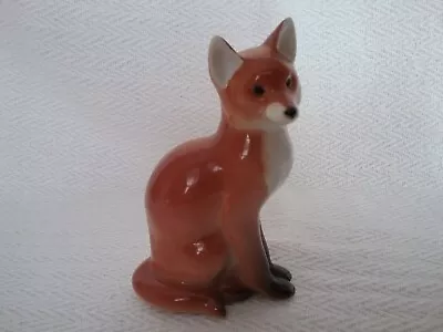 Buy Vintage Lomonosov USSR Sitting Red Fox Ornament Figure • 25£
