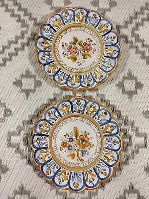 Buy Talavera Spanish Hand Painted Pottery Floral Wall Plates Two 8.5 Inches Excellen • 32.77£