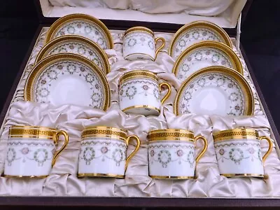 Buy Antique Cauldon China  Gilt Enamel Boxed Coffee Set • 59.99£