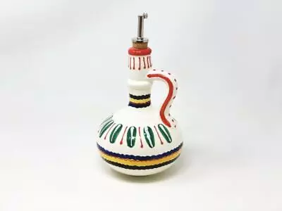 Buy Large Oil Pourer Drizzler Bottle Poncho Hand Painted Ceramic Vinegar Dispenser • 27.99£
