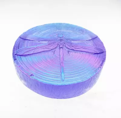 Buy 3.5  Robin Lehman Art Glass Dragonfly Paperweight Purple Iridescent Insect • 92.73£