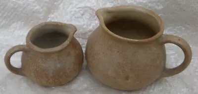 Buy Vintage Dee Cee Studio Pottery Stoneware Pair Of Small Jugs Rustic Signed • 9.99£