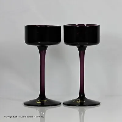 Buy Pair Of Wedgwood Glass Brancaster Candlestick, Amethyst, Small • 50£