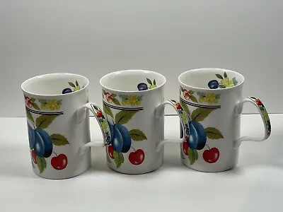 Buy Eden By Roy Kirkham Fine Bone China Mugs Set Of 3 Vintage 1992 Fruits Design • 19.99£