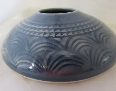 Buy Pottery For Living Blue Vase Frog Flower Greg Johnson Donna Gilbert Ikebana • 21.10£