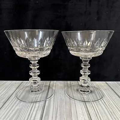Buy Lot 2 Vintage Tiffin Franciscan Williamsburg Champagne Sherbet ￼ Crystal Glasses • 19.21£