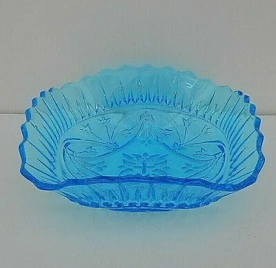 Buy Vintage Sowerby Blue Pressed Glass Square Bowl - #2473 - 17 Cms (6.75 )  • 10.99£