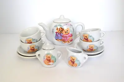 Buy Vintage Teddy Bear Mini Porcelain Children’s Tea Set 13pc Adorable • 16.32£