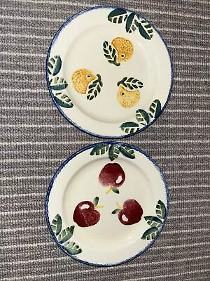 Buy 2 Vintage Poole England Hand Painted Fruit (lemon And Apple) Side Plates • 5.99£