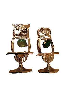 Buy Crystocraft  Crystal Elements Ornament. 2 Silver OWLS. VGC. Money2charity.  • 13£