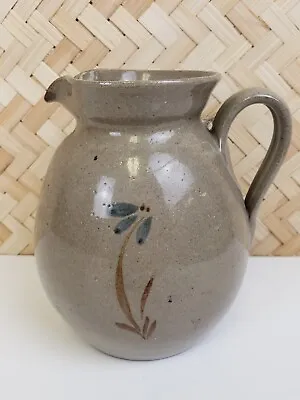 Buy Vintage Jugtown Ware Pottery Hand Painted Pitcher Blue Flower 1990 • 44.57£
