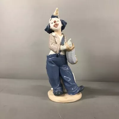 Buy Nao Lladro 0487 Concertina Hobo Clown Playing Accordion Figurine 22cm -FPL -CP • 14.99£