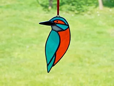 Buy Stained Glass Suncatcher/Window Hanger Kingfisher Birds Gift/Home Decor Small • 26£