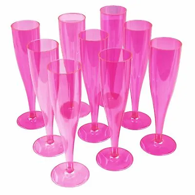 Buy 20 X Pink Prosecco Flutes 175ml Champagne Glasses Disposable Strong Plastic • 22.28£