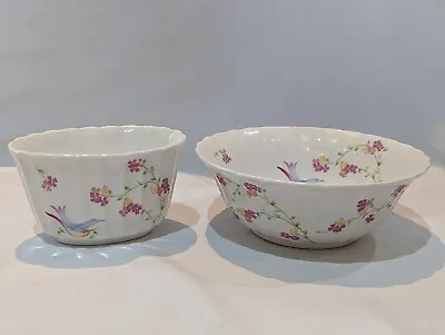 Buy Vintage Spode Bone China Flower Bowls - Bouquet F1637 Flowers & Birds • 14.95£