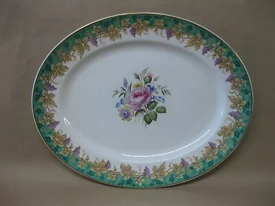 Buy Vintage Bristol Pottery Oval Serving Plate  ~ Virginia ~ Grape Vine / Pink Rose • 9.99£