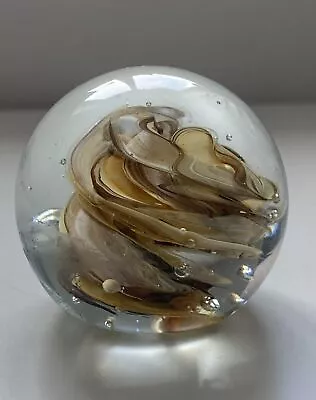 Buy Vintage Glass Paperweight Beige Swirled Decoration, Alum Bay? • 6.99£