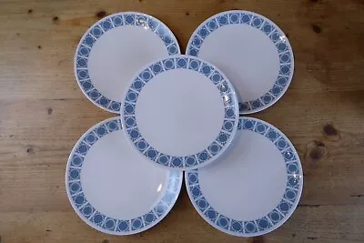 Buy 5 X Vintage Tuscan Bone China Charade 8  Plates Blue/White • 7£
