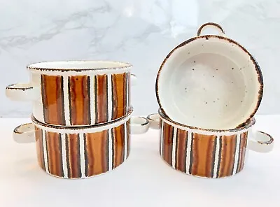 Buy Vintage Midwinter Earth Brown & Cream Soup Bowls, Sets Of 2, 1970's Dinnerware • 26.55£