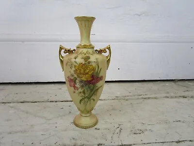 Buy Large Royal Worcester Blush Ivory Floral Design Twin Handled Vase Antique C1900 • 34.99£