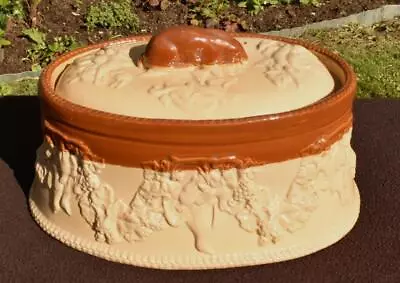 Buy Rare Antique 19th Century Stoneware Glazed Game Pie Dish • 95£