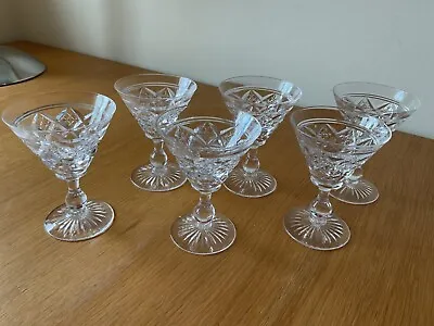 Buy 6 Vintage Stuart Crystal Stunning Mini Cocktail/ Vermouth Glasses Etched Foot • 24.99£
