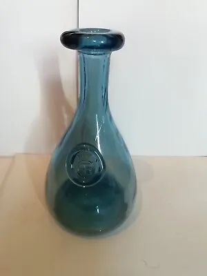 Buy Vintage Holmegaard Carafe Bottle , Blue / Green Glass With Seal , Ole Winther • 14£