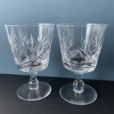 Buy 2 Thomas Webb London Cut Crystal Claret Wine Glasses 12cm Height Hand Cut. • 12£