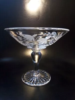 Buy Stuart Crystal Cut Glass Cascade Fuchsia Pedestal Comport Tazza Bon Bon Dish • 15£