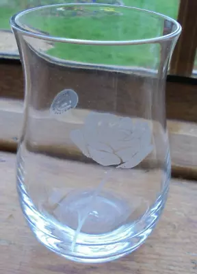 Buy Dartington Glass Small Rose Engraved Vase With Label • 6.99£