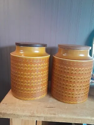 Buy Hornsea Saffron 2 Large Storage Jars Kitchen Vintage Retro • 25£