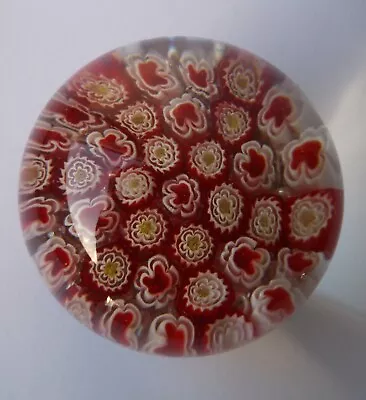 Buy Vintage Millefiori Glass Paperweight - Colourful Red/Yellow Design • 4.99£