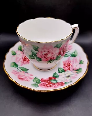 Buy Trinity Rose By Crown Staffordshire, Footed Cup & Saucer~ Red/Pink/White Roses~ • 14.18£