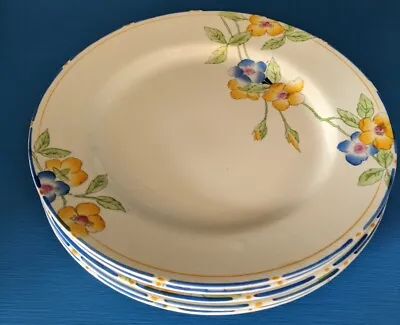 Buy 6 Art Deco Crown Ducal Rosemary  Side Plates Floral Flower England • 40£