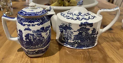 Buy Masons Crown Willow Pattern Teapot By Ringtons Blue & White 12cm & Jug With Lid • 19.99£