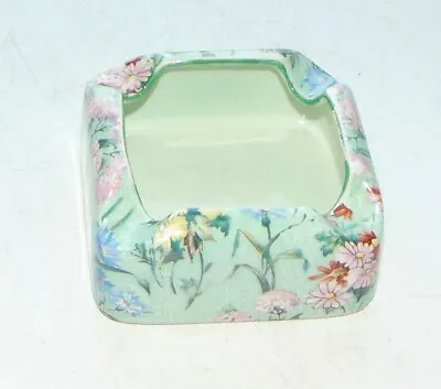 Buy Shelley  China Melody Chintz Small Box Ash Tray 1930s 8809 Green Trim • 10£