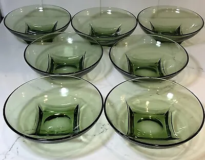 Buy 7- Hazel Atlas Glass COLONY Green Salad Bowl MCM Mid-Century Glassware  Smooth • 35.67£
