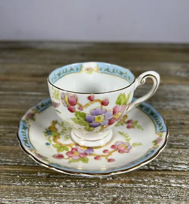 Buy Vintage Tuscan & Royal Minster Tea Cup Fine Bone China With Saucer Birds Flowers • 17.30£