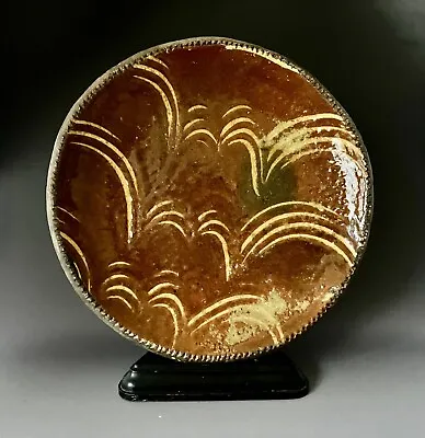 Buy A Large Early Bernard Leach St.Ives Slipware Dish, Finger-wiped Decoration. • 1,450£