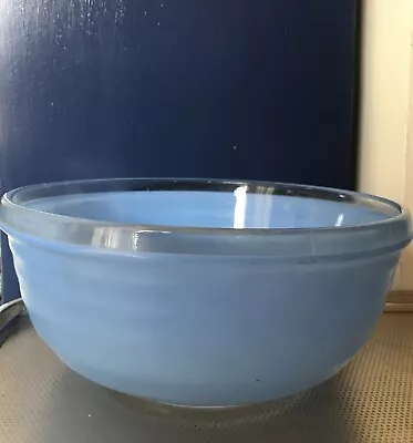 Buy Vintage Phoenix Pyrex Mixing Bowl Large Blue Spray Ware Clear Base 50s 60s 24cm • 15£