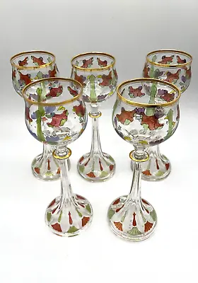 Buy Vintage-5 Theresienthal Art Nouveau Bavarian Enameled Art Glass Stems   8 1/4  • 874.04£