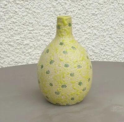 Buy Lemon Shape Designer Art Studio Lime Speckle Glaze Pottery Stem Bud Vase VGC • 15£