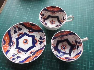 Buy Old Gaudy Welsh Style China Cups And Saucer • 6£